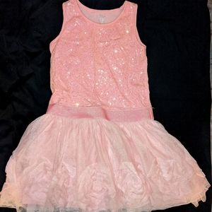 Children's Place pink sequin sleeveless dress